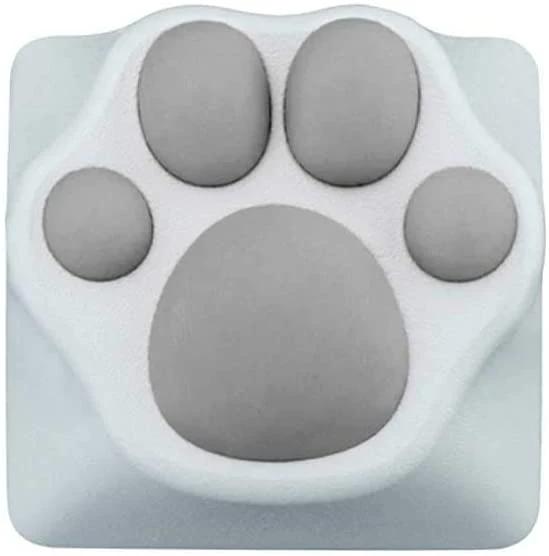 ZOMO PLUS Kitty Paw ABS/Silicone Keycap (White+ Grey） - أكسسوار لوحة مفاتيح
